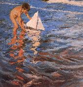 Joaquin Sorolla Small boat Sweden oil painting artist